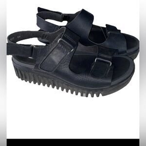 The Art Company Brighton Womens Black Platform Sandals Size 41 US 10.5